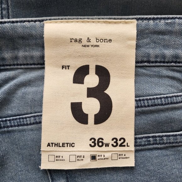 rag & bone Fit 3 Athletic Fit Jeans in Colson Wash Men's Size 36X32 - Picture 4 of 8
